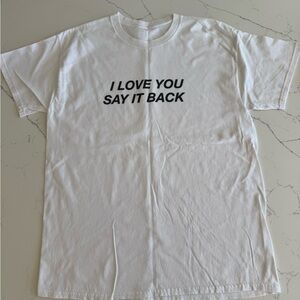 LONELY GHOST White Tee with Black Slogan